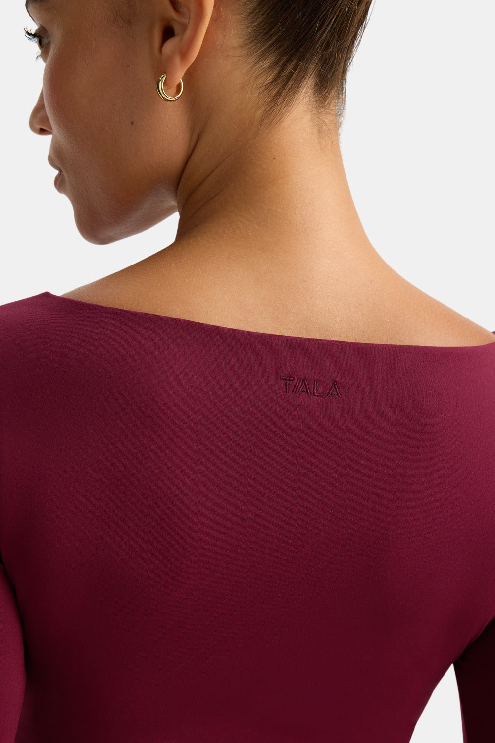 365 Boat Neck Long Sleeve Top - Port Red