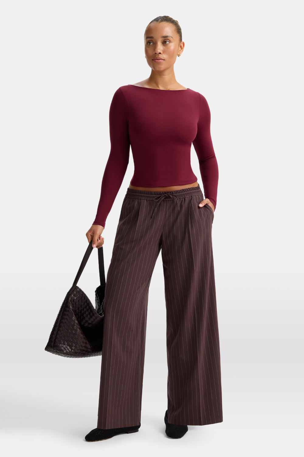 365 Boat Neck Long Sleeve Top - Port Red