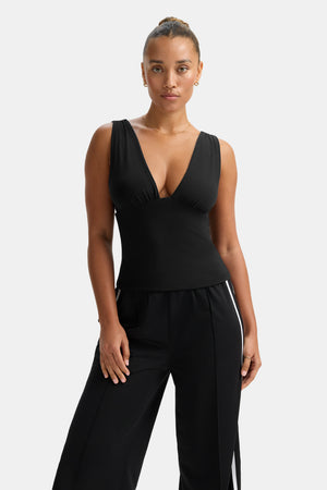 365 Plunge Neckline Top - Black