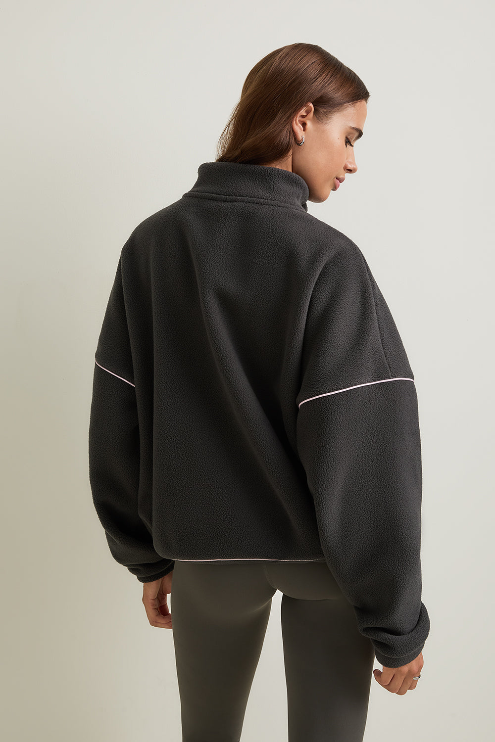 1/4 Zip Fleece Jacket - Dark Moss