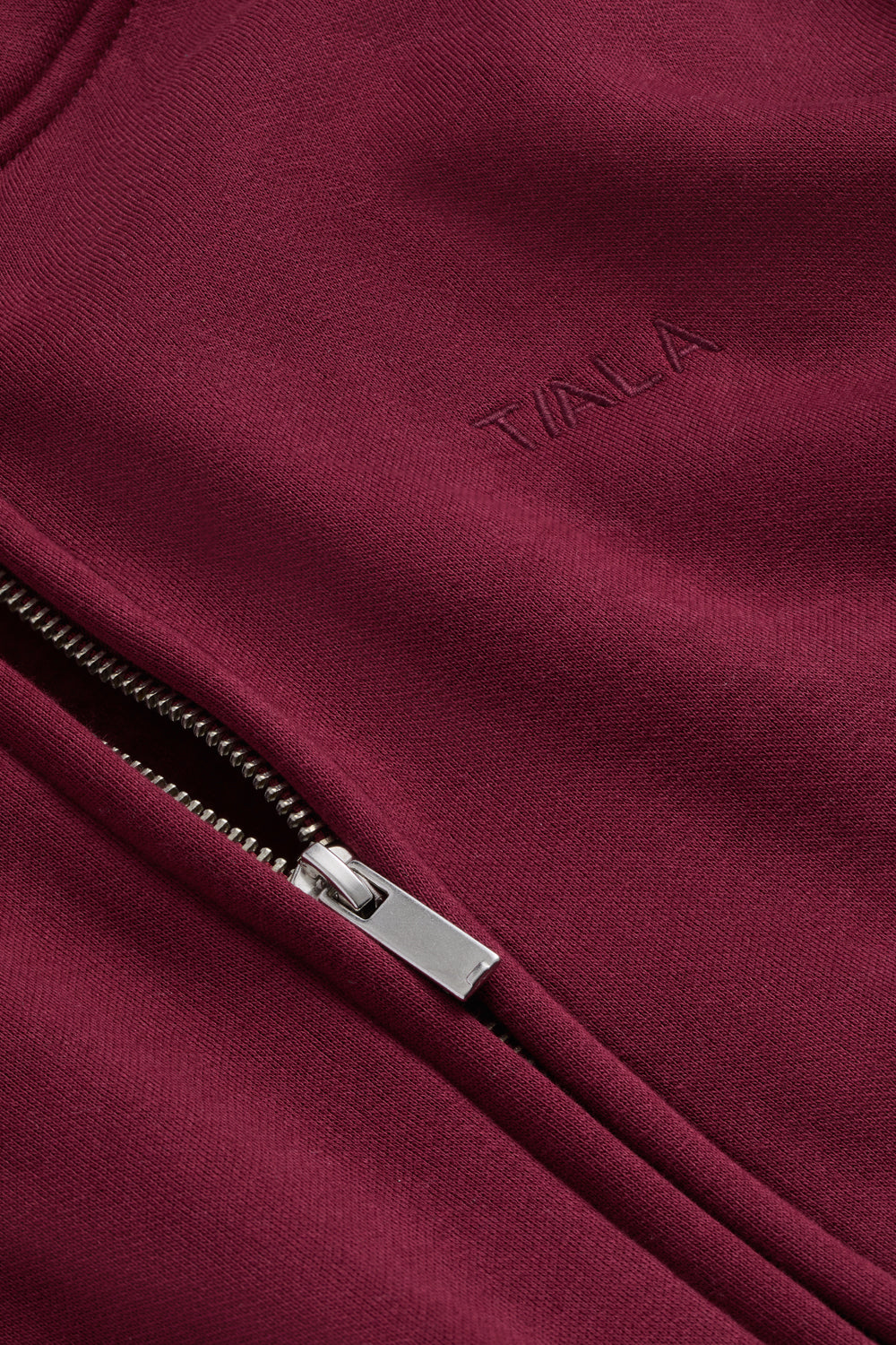 Cocoon Zip Through Hoodie - Port Red
