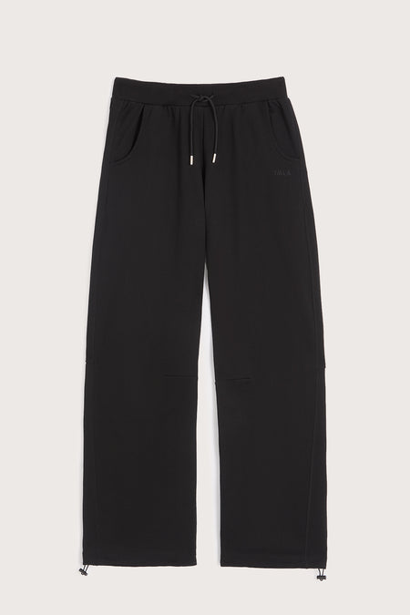 Organic Cotton Barrel Leg Jogger - Black