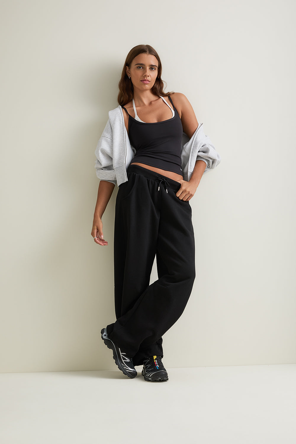 Organic Cotton Barrel Leg Jogger - Black