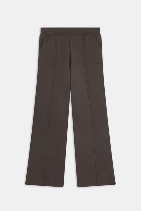 Pintuck Wide Leg Jogger - Mocha Brown