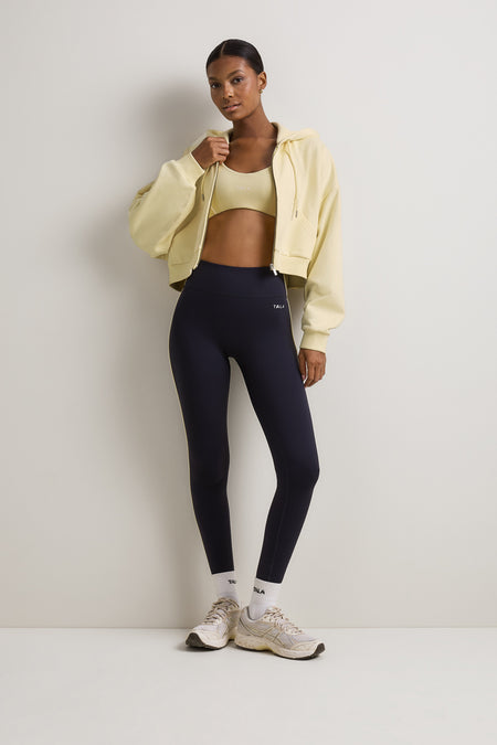 Slouchy Cocoon Zip Through Hoodie - Lemon Yellow