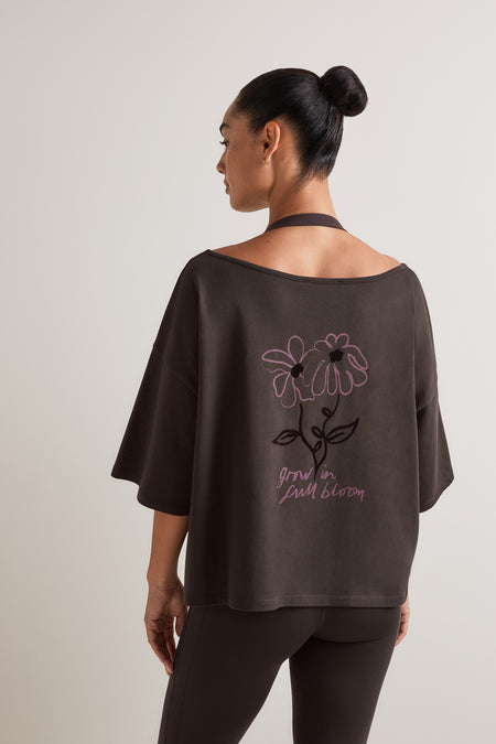 Slouchy Graphic Tee - Americano