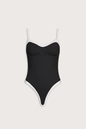 Contrast Underwired Swimsuit - Shadow Black