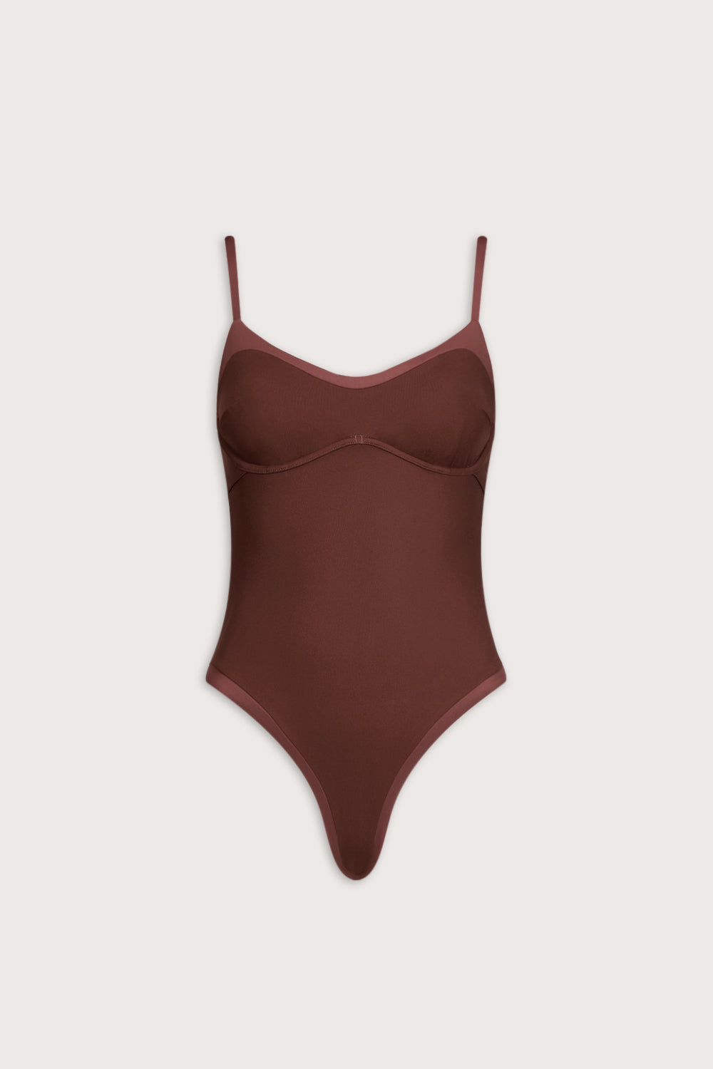 Contrast Underwired Swimsuit - Deep Rust