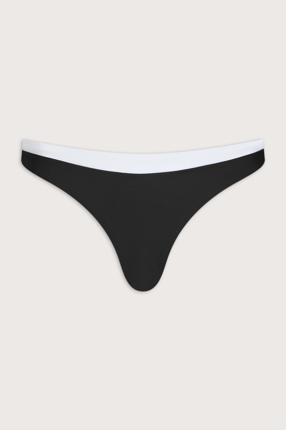 Contrast Cheeky Bikini Bottom - Shadow Black