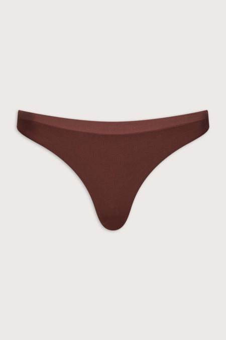 Contrast Cheeky Bikini Bottom - Deep Rust