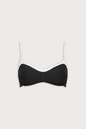 Contrast Underwired Bikini Top - Shadow Black