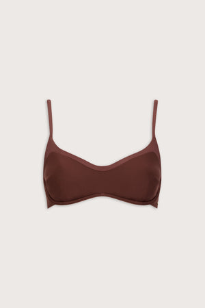 Contrast Underwired Bikini Top - Deep Rust