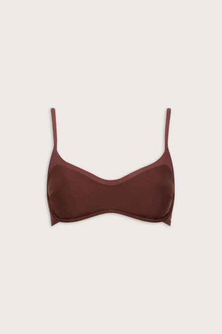 Contrast Underwired Bikini Top - Deep Rust