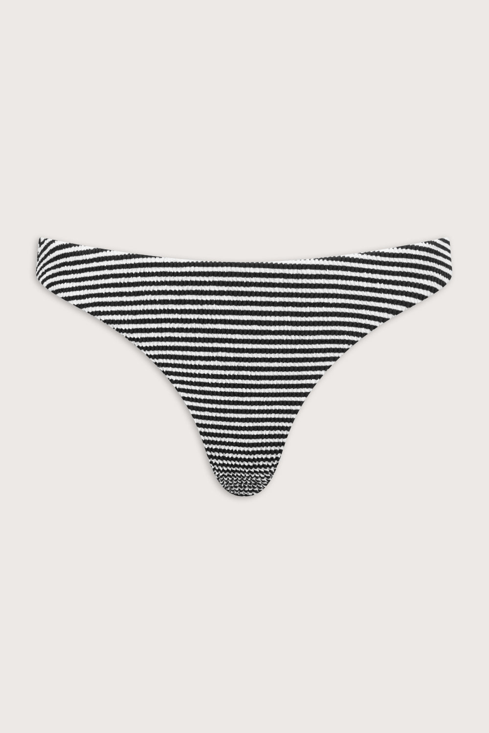 Crinkle Cheeky Bikini Bottom - Ivory / Black