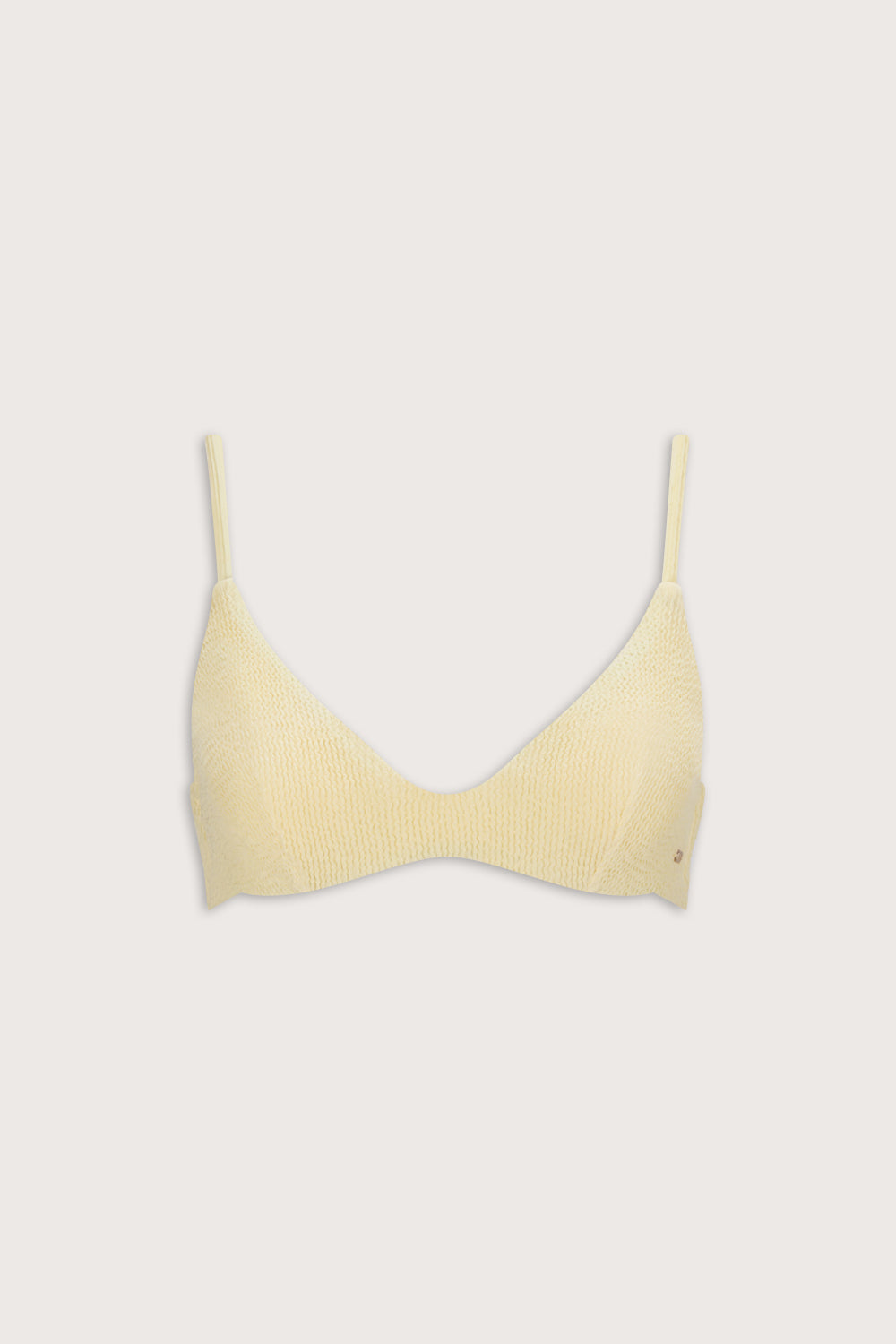 Crinkle Scoop Underwired Bikini Top - Lemon Yellow