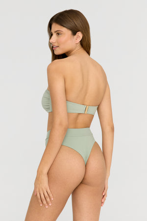 Tierra High Waisted Cheeky Bikini Brief - Sage