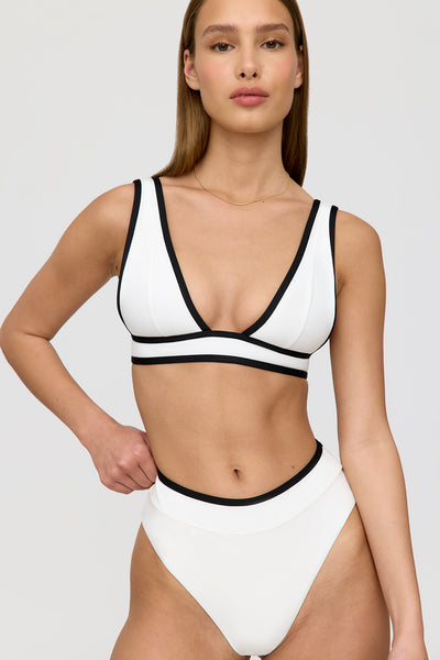 【虎吉様限定】Her lip to Saint Tropez Bikin Set Swim_plungebikinitop_whiteSwim
