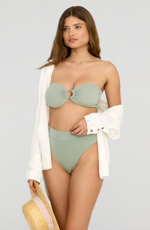 MARNIE MULTIWAY BANDEAU RING BIKINI TOP - SAGE