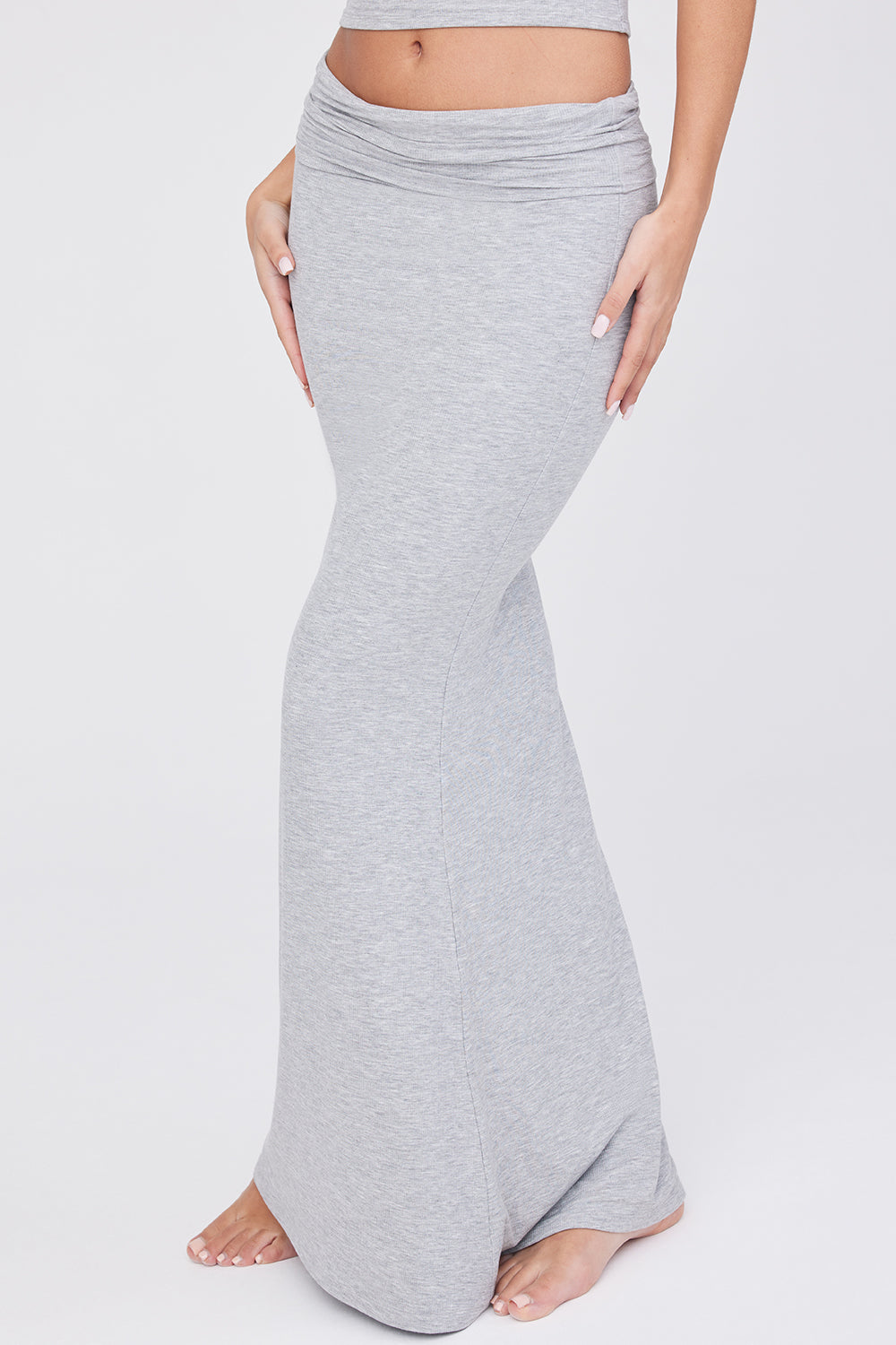 Soft Lounge ribbed stretch-modal jersey maxi dress - Heather Grey