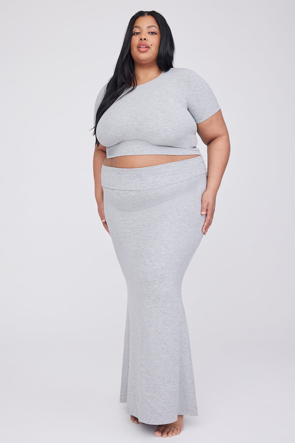 Women's plus size maxi skirts grey Clearance