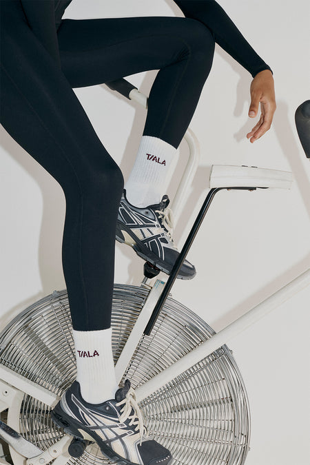 TALA Crew Socks 2 Pack - Ivory and Burgundy