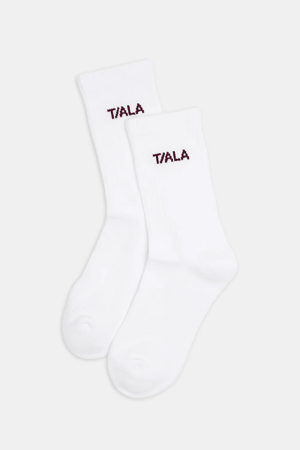 TALA Crew Socks 2 Pack - Ivory and Burgundy