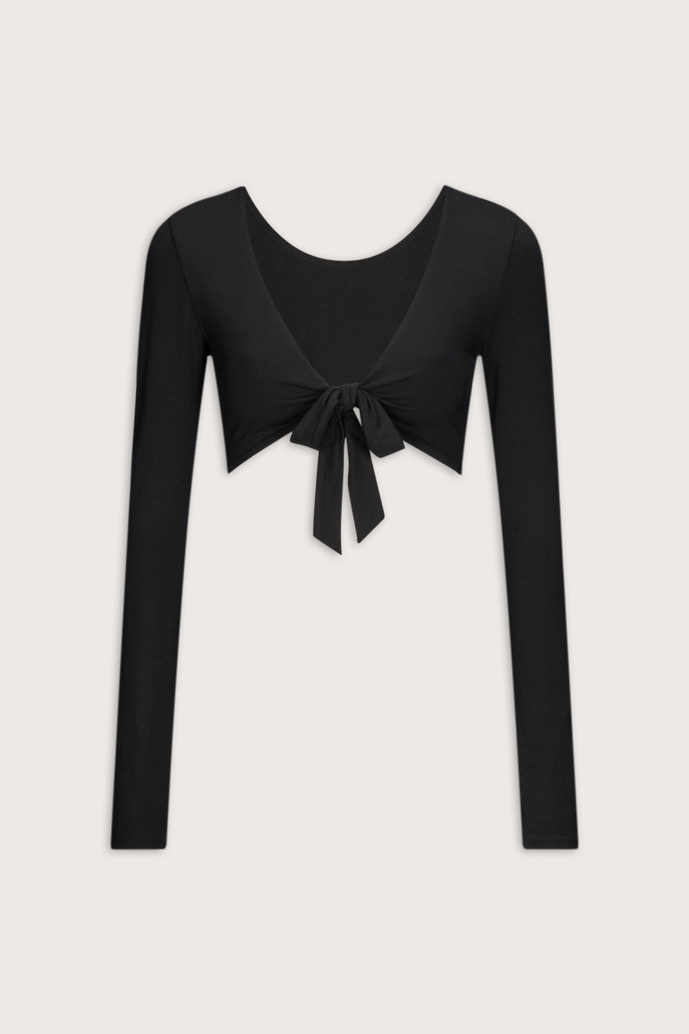 Multiway Long Sleeve Tie Top - Shadow Black