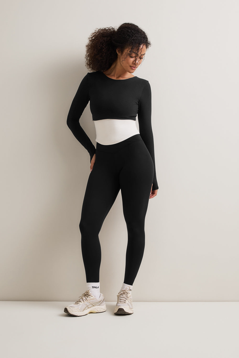 Multiway Long Sleeve Tie Top - Shadow Black