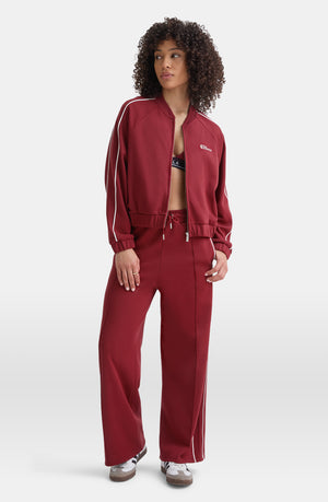 CONTRAST PIPING TRACK JACKET - VINTAGE RED