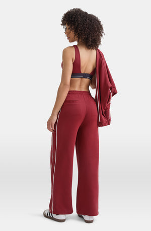 CONTRAST PIPING TRACK PANT - VINTAGE RED