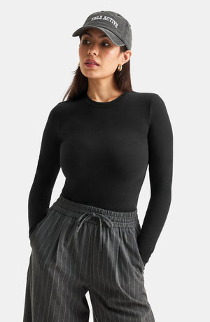 365 CORE COTTON LONG SLEEVE T-SHIRT - BLACK