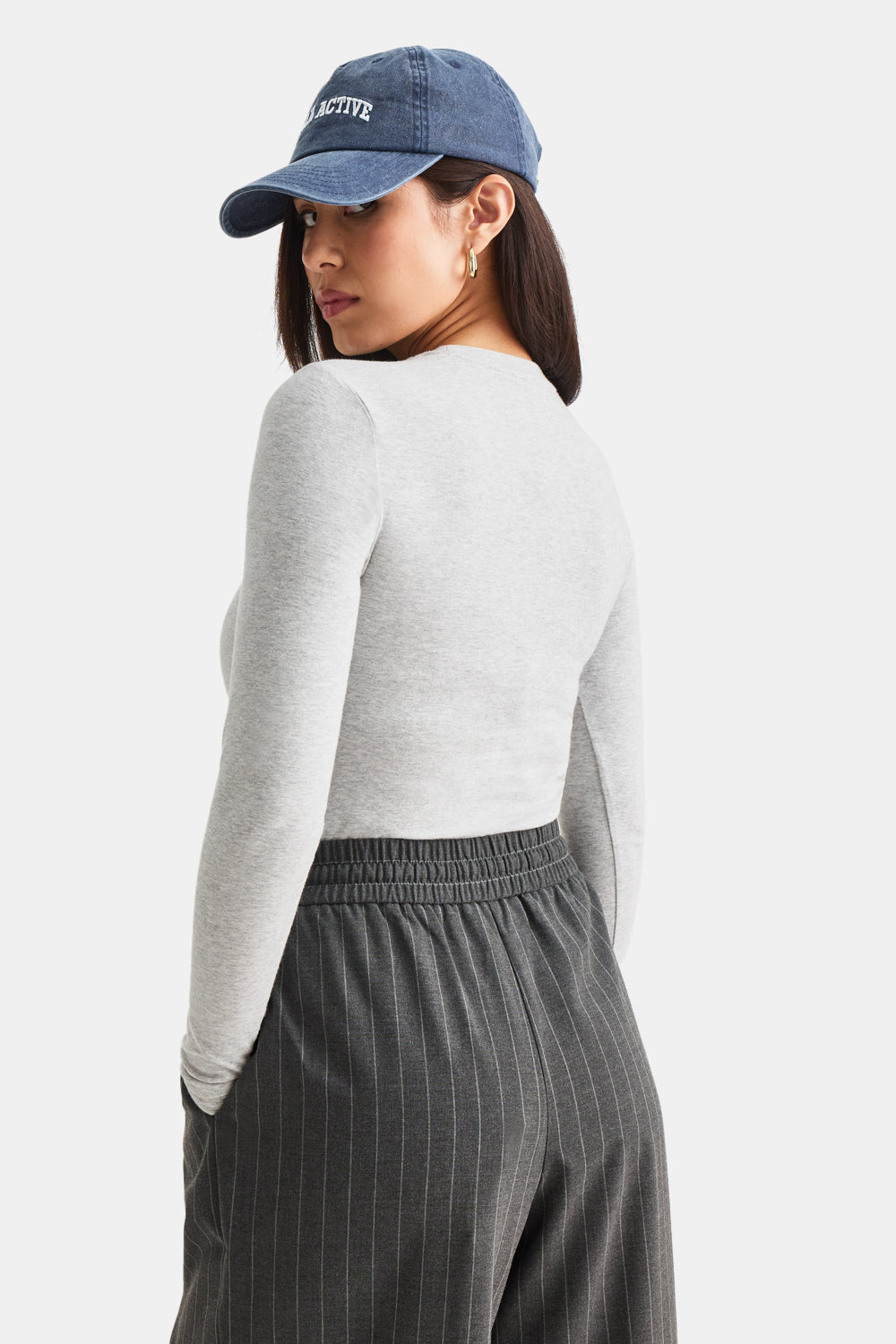 365 CORE COTTON LONG SLEEVE T-SHIRT - GREY MARL