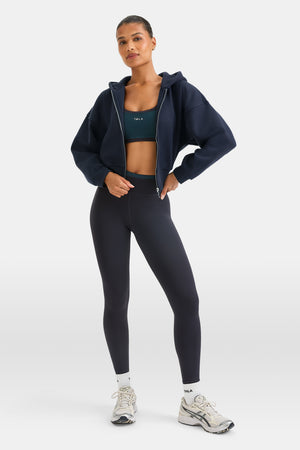 Cocoon Zip Through Hoodie - Midnight Navy