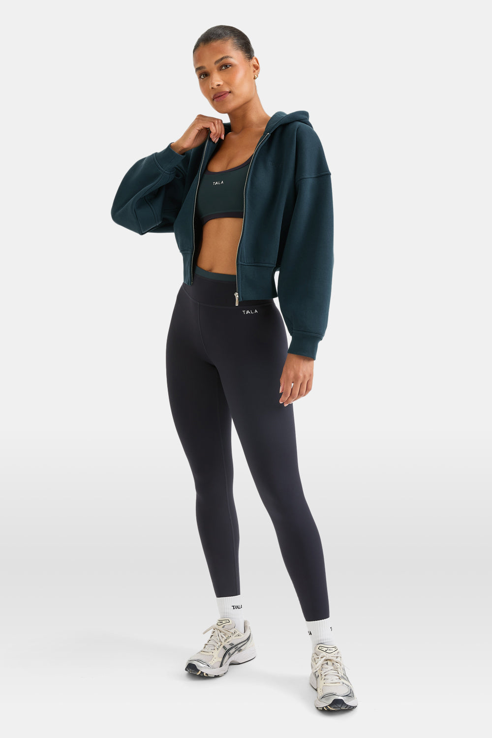 Cocoon Zip Through Hoodie - Teal