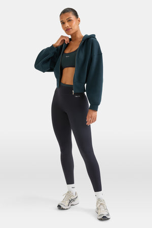Cocoon Zip Through Hoodie - Teal