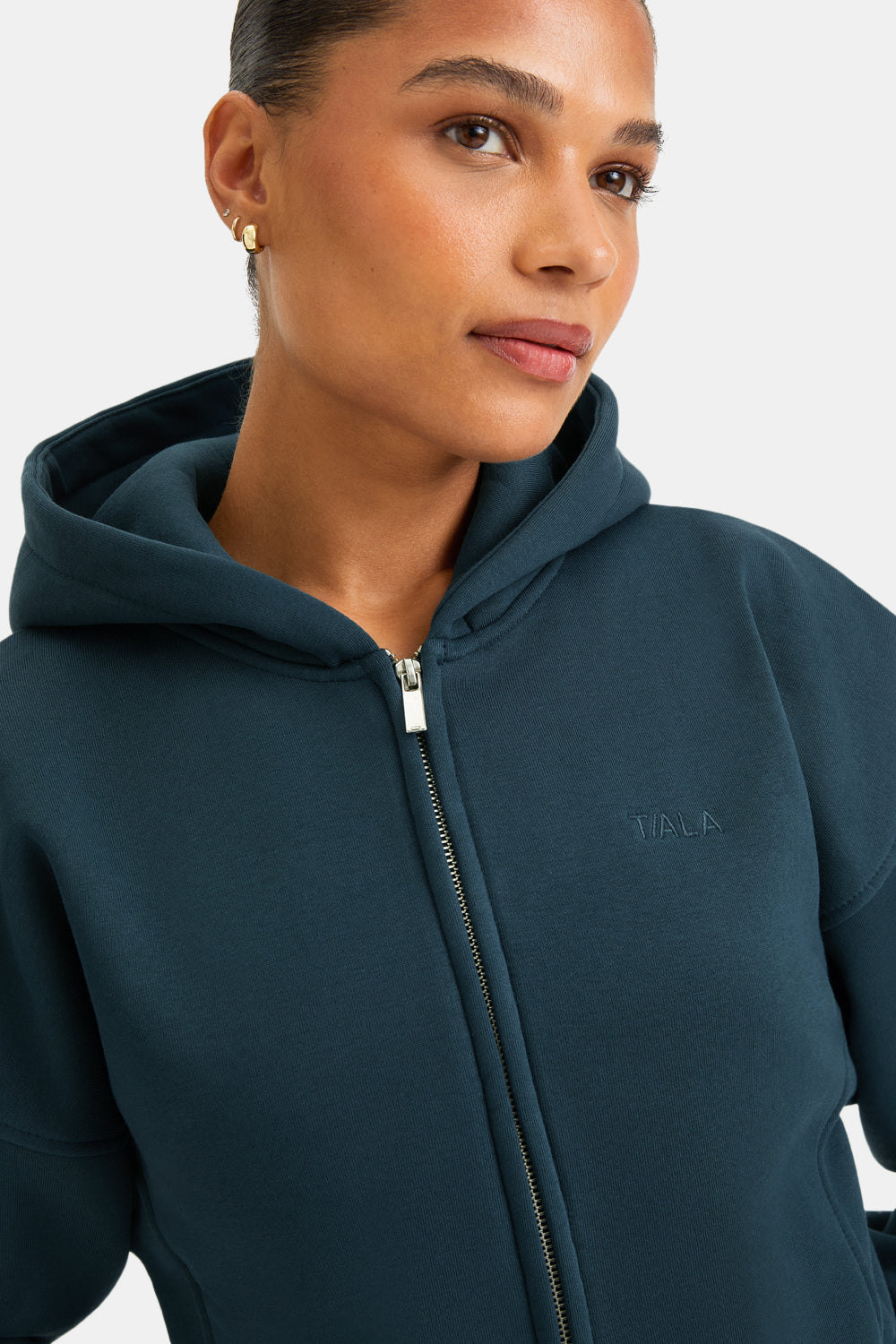 Cocoon Zip Through Hoodie - Teal – TALA