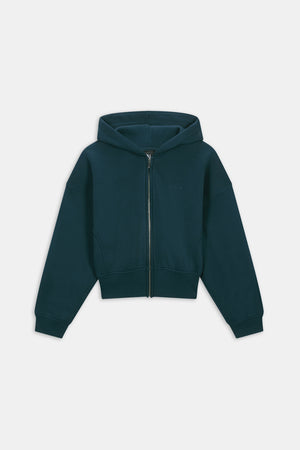 Cocoon Zip Through Hoodie - Teal