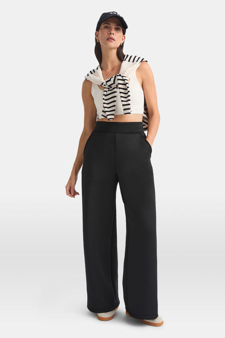 Spacer Wide Leg Jogger - Black
