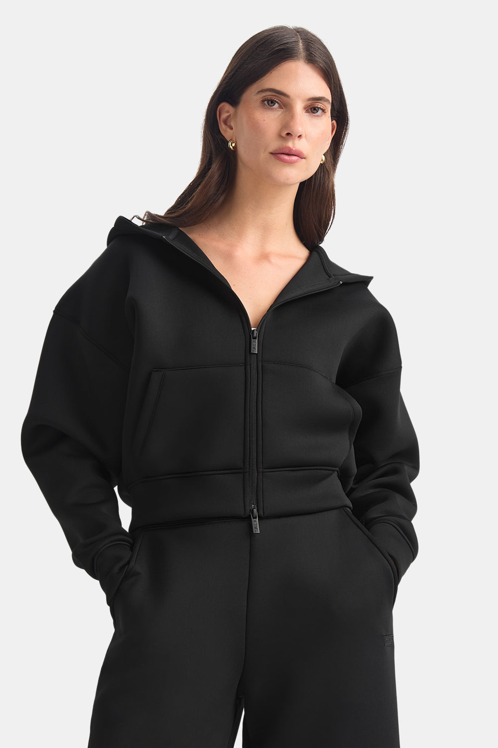 Scuba Zip Through Hoodie - Black