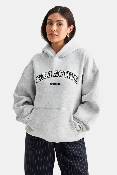 TALA Active Applique Hoodie - Grey Marl
