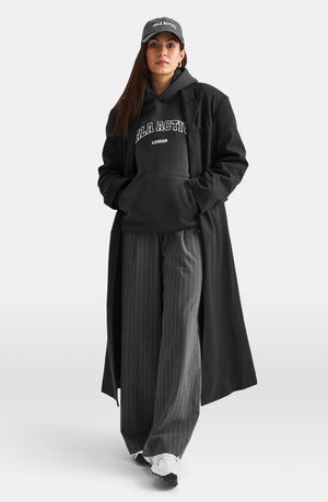 LONGLINE BLAZER COAT - BLACK