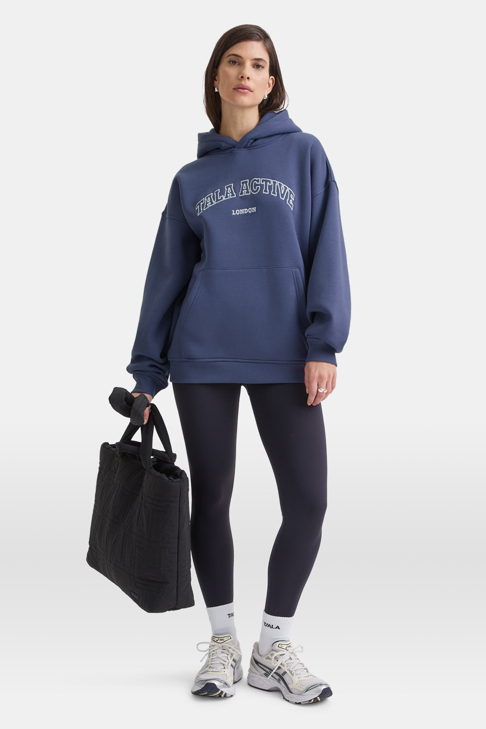 TALA ACTIVE APPLIQUE HOODIE - VINTAGE BLUE