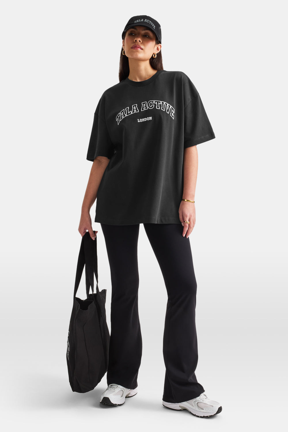 TALA ACTIVE APPLIQUE TEE - VINTAGE BLACK
