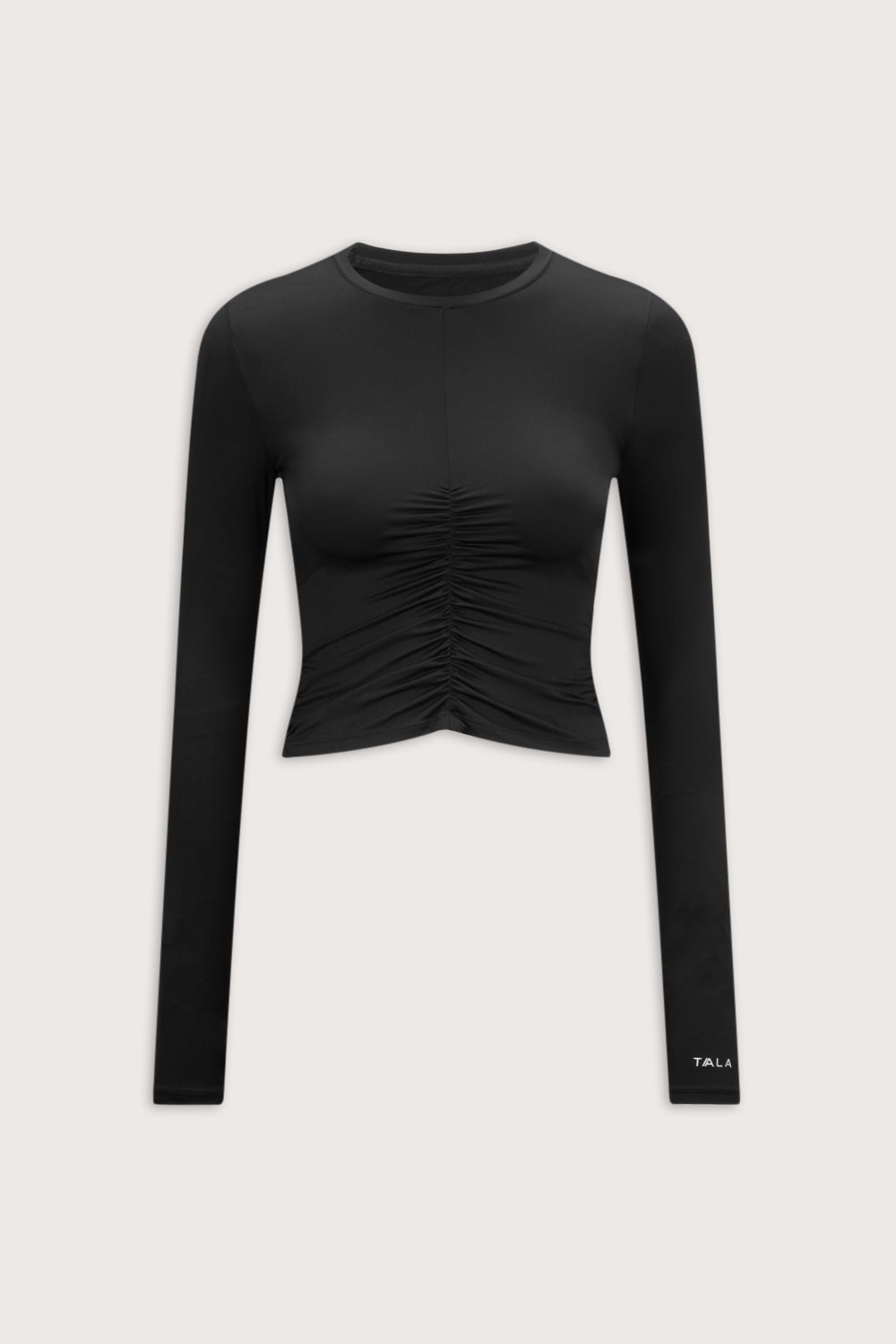 UltraLite Ruched Long Sleeve Top - Black