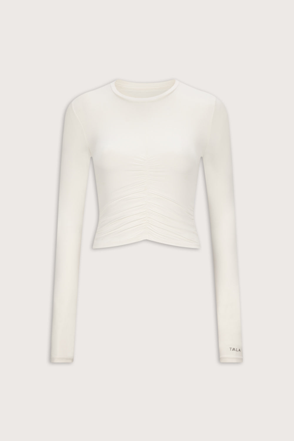 UltraLite Ruched Long Sleeve Top - Ivory