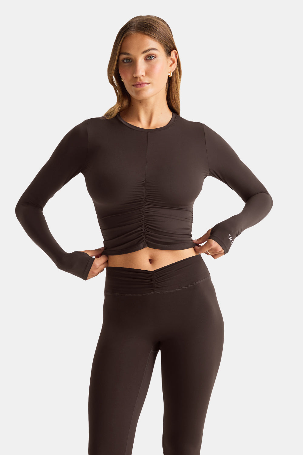 UltraLite Ruched Long Sleeve Top - Americano