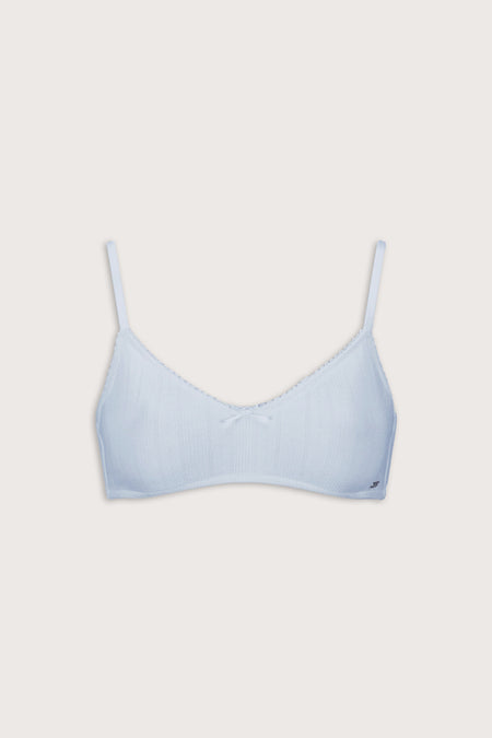 Pointelle Scoop Bra - Baby Blue