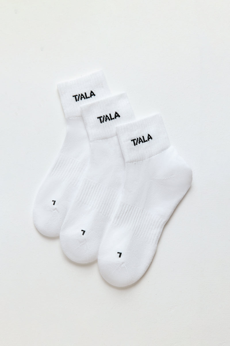 TALA Logo Socks 3 Pack - White And Black