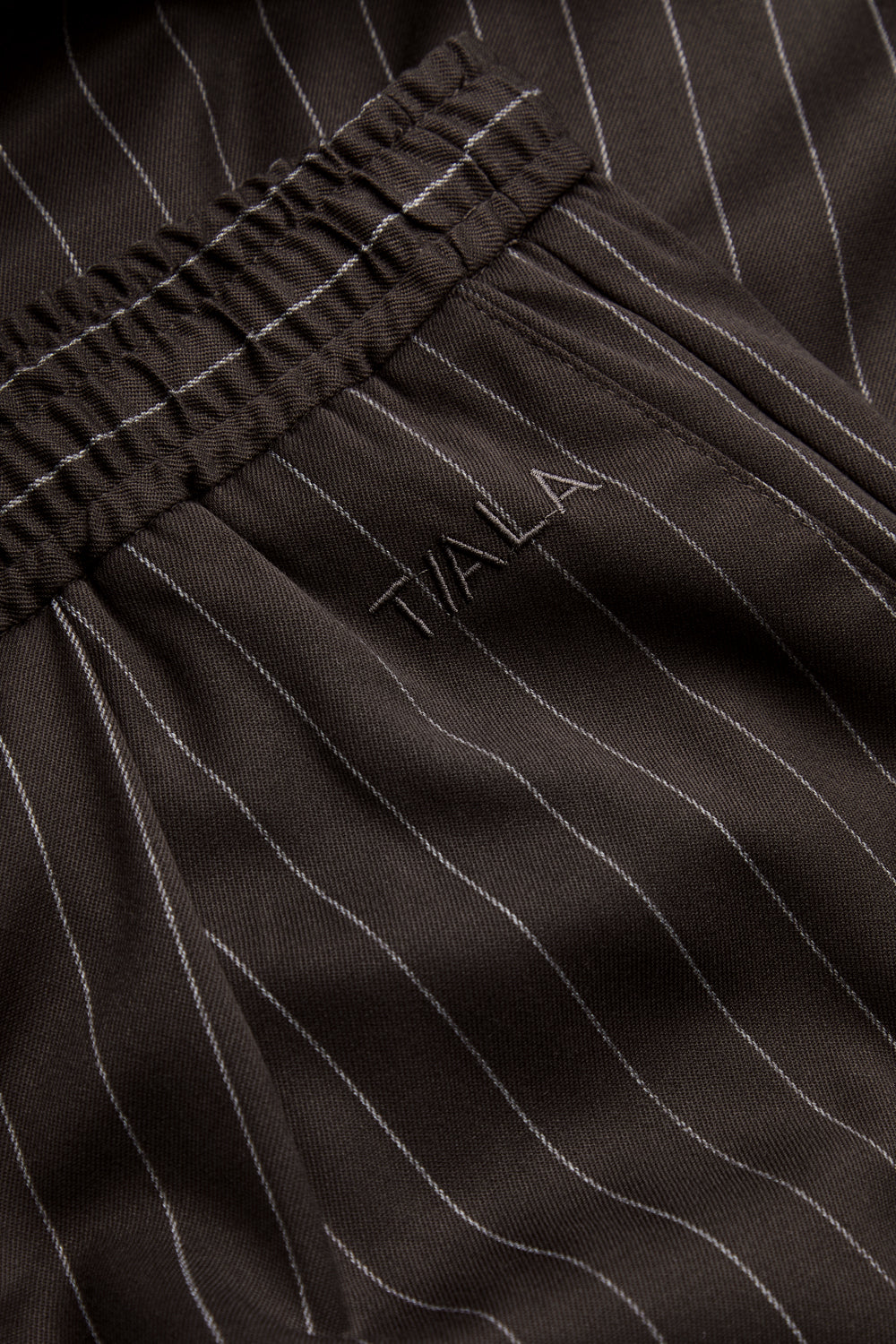 Drawstring Wide Leg Trousers - Americano Stripe