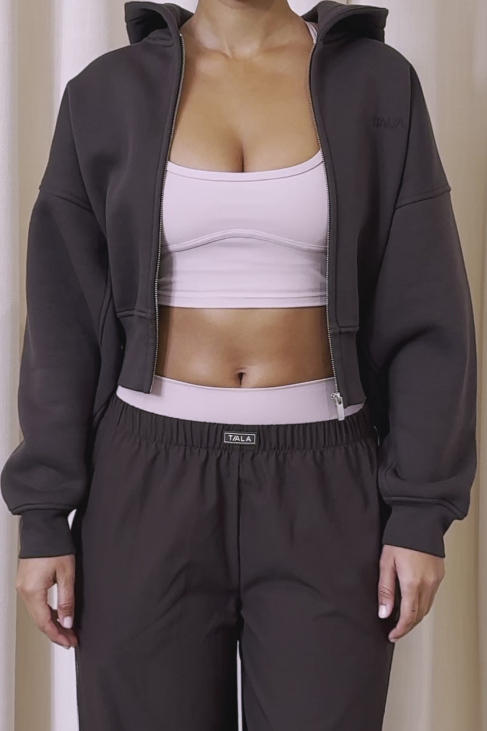 Cocoon Zip Through Hoodie - Ballet Pink – TALA